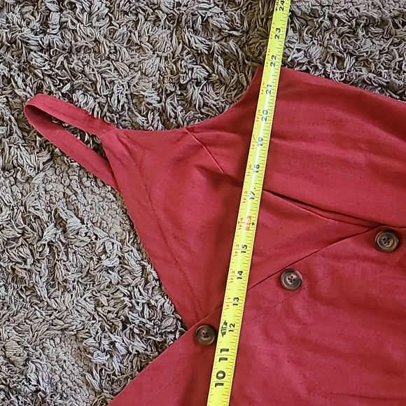 Like New Maurices Cotton Linen-Blend Button Front Dress Rusty Red Brown Size 1x - Picture 7 of 12